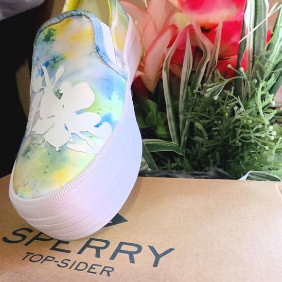 Sperry Crest Tokyo Nights Floral Tie-Dye Platform Slip On NWT Limited Edition - Picture 15 of 16